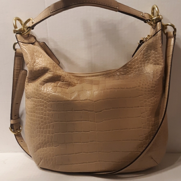 ☆NEW☆Gorgeous COACH "KRISTIN" Exotic Embossed Leather Convertible Hobo/Crossbody - Picture 4 of 8